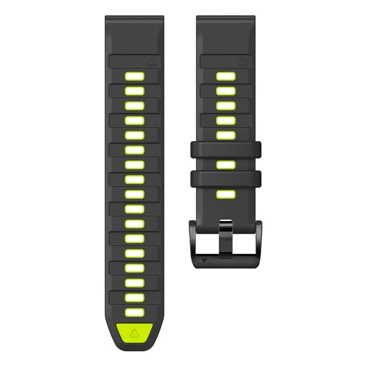 26mm Watch Strap for Garmin Fenix 8 51mm / Enduro 3 / Instinct 2X Universal Silicone Band - Black+Lime