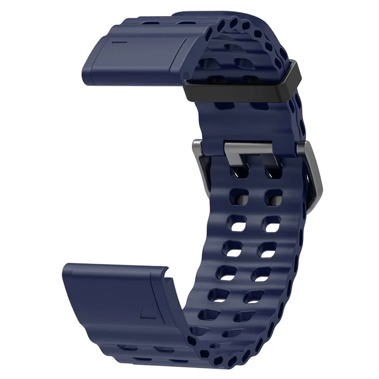 22mm Silicone Strap for Garmin Fenix 8 47mm / Fenix E 47mm / Quatix 7 Pro Multiple Holes Watchband - Midnight Blue