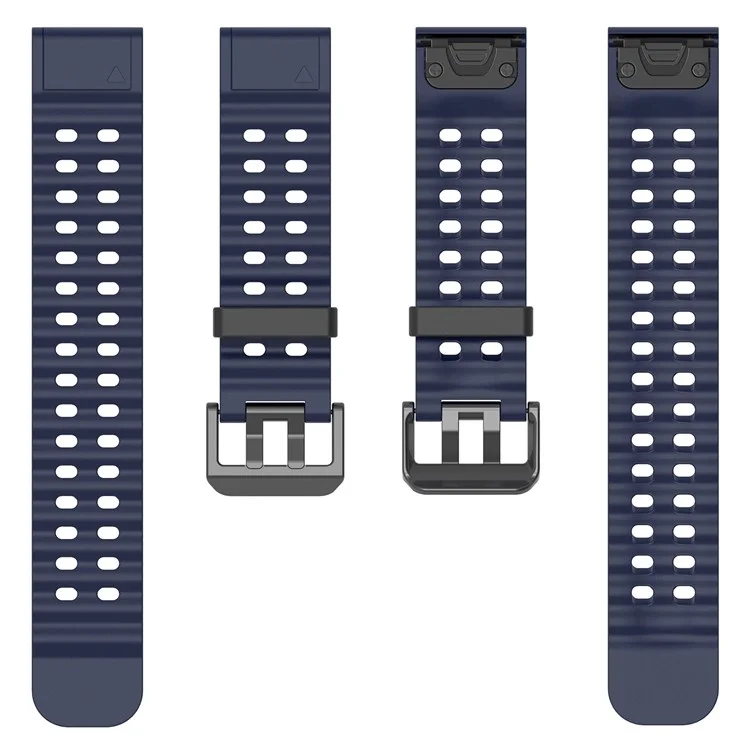 22mm Silicone Strap for Garmin Fenix 8 47mm / Fenix E 47mm / Quatix 7 Pro Multiple Holes Watchband - Midnight Blue
