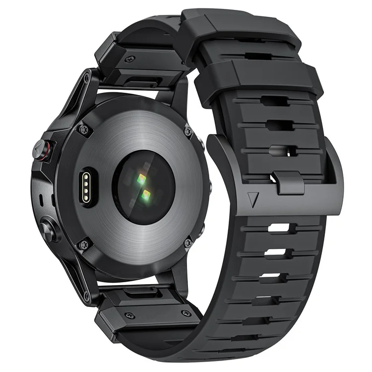 Pulseira de fluoruber de 26mm para Garmin Fenix 8 51mm / Enduro 3 / Instinct 2X Pulseira universal - Preta