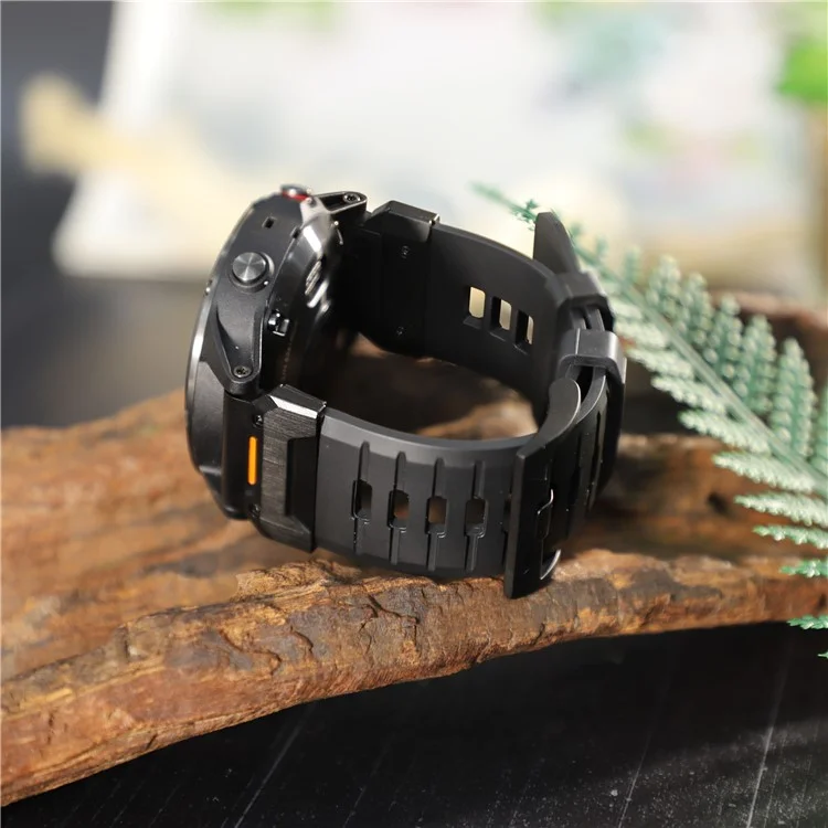 Pulseira de fluoruber de 26mm para Garmin Fenix 8 51mm / Enduro 3 / Instinct 2X Pulseira universal - Preta