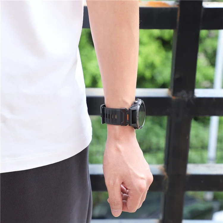 Pulseira de fluoruber de 26mm para Garmin Fenix 8 51mm / Enduro 3 / Instinct 2X Pulseira universal - Preta