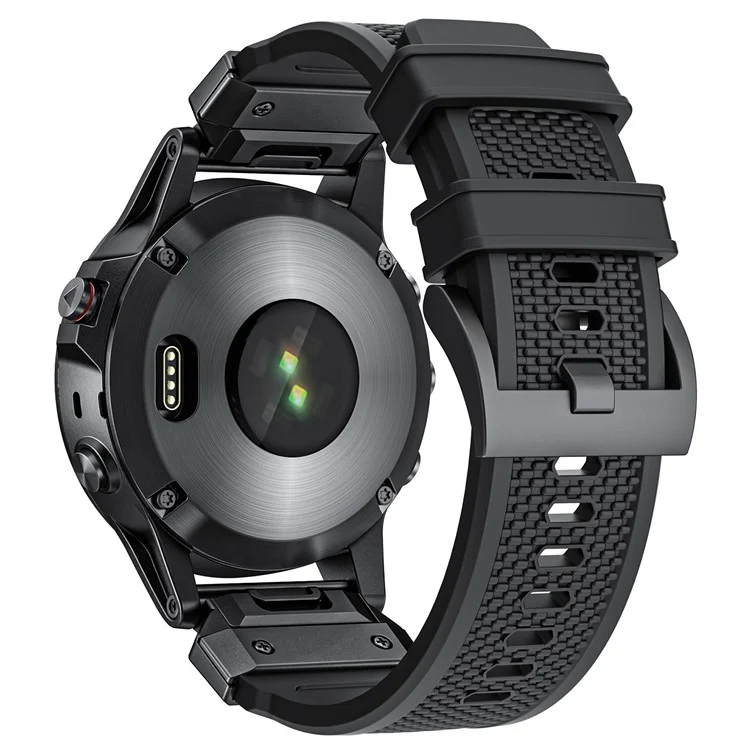 26mm Rubber Strap for Garmin Fenix 8 51mm / Enduro 3 / Instinct 2X Universal Watch Band - Black