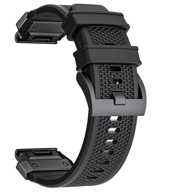 26mm Rubber Strap for Garmin Fenix 8 51mm / Enduro 3 / Instinct 2X Universal Watch Band - Black