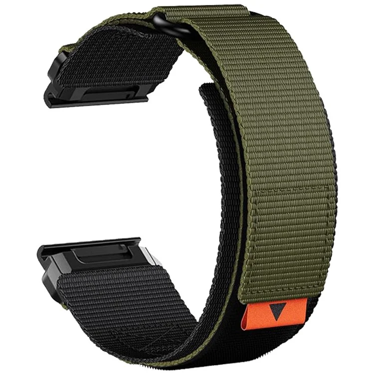 22 mm Correa de liberación rápida de nailon con cinta mágica para Garmin Fenix 8 47mm / Fenix 7 / 6 - Verde del ejército