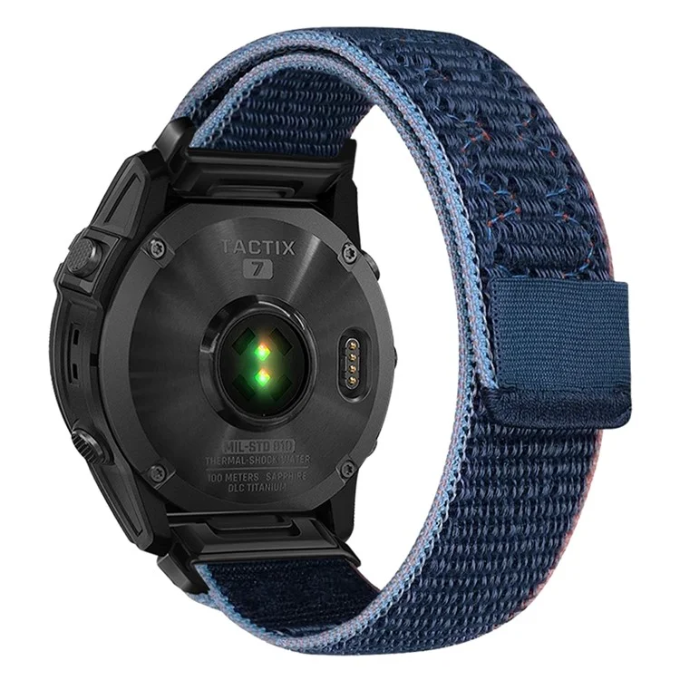 26mm Quick Release Nylon Watch Band for Garmin Fenix 8 51mm  /  Fenix 7X  /  6X - Midnight Blue