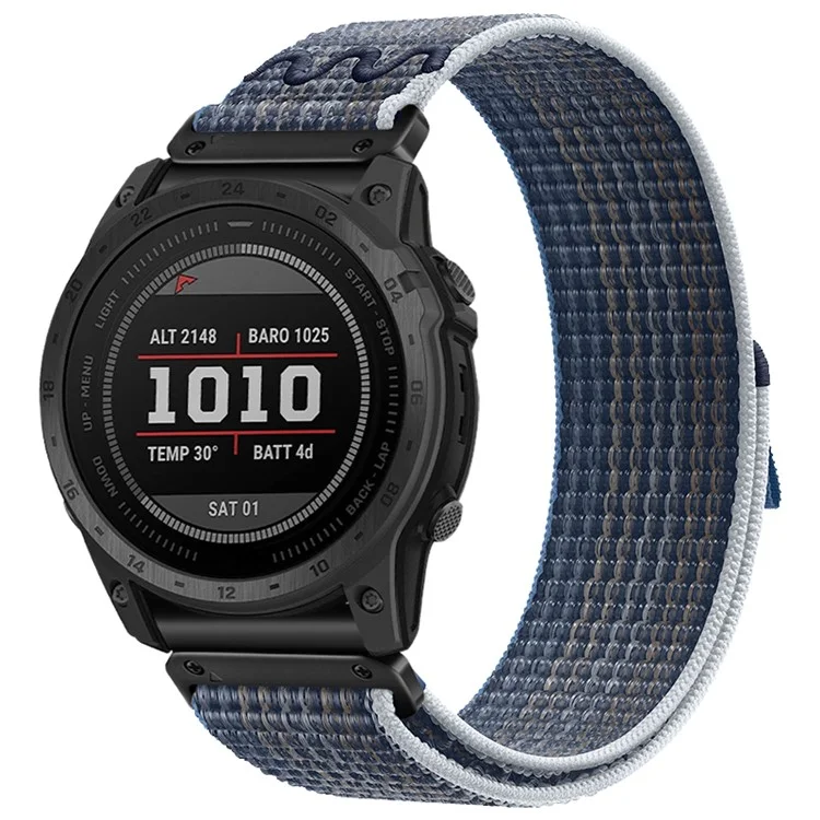 26mm Quick Release Nylon Watch Band for Garmin Fenix 8 51mm  /  Fenix 7X  /  6X - Midnight Blue