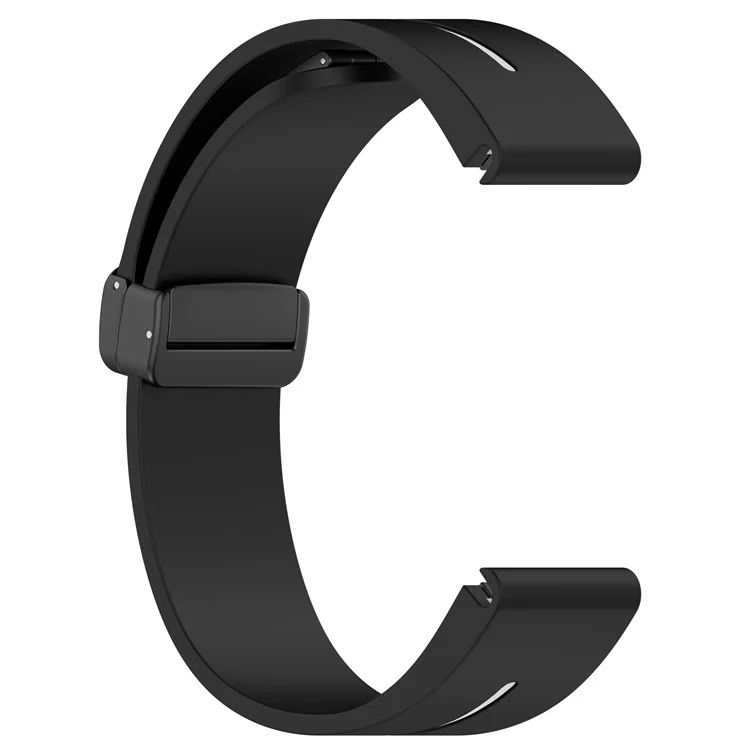 22mm Watch Strap For Garmin Fenix 8 47mm  /  Fenix 7  /  6 Silicone Watchband with Magnetic Black Buckle - Black  /  White