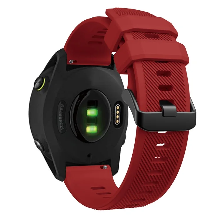 Correa de reloj inteligente de silicona con estilo deportivo para Garmin Forerunner 745 - Rojo