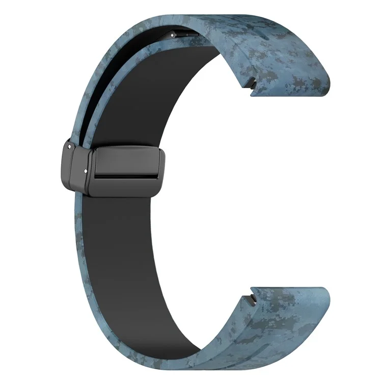 22mm Watch Strap For Garmin Fenix 8 47mm  /  Fenix 7  /  6 Camouflage Silicone Watchband with Magnetic Black Buckle - Mosaic