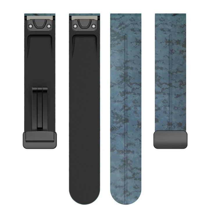 22mm Watch Strap For Garmin Fenix 8 47mm  /  Fenix 7  /  6 Camouflage Silicone Watchband with Magnetic Black Buckle - Mosaic