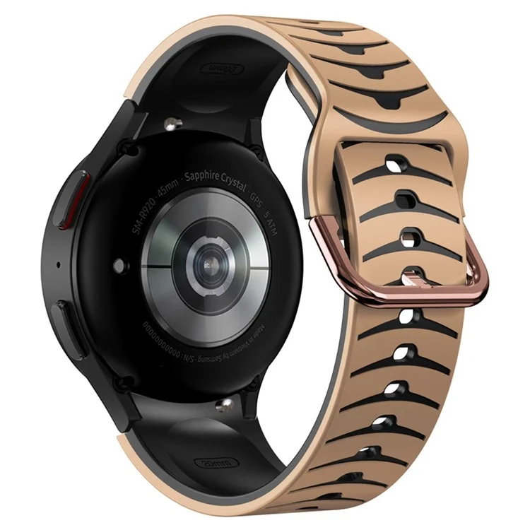 Bracelet en silicone pour Samsung Galaxy Watch7 44mm 40mm / Watch FE 40mm / Watch6 44mm 40mm, bracelet de montre bicolore - Kaki+Noir