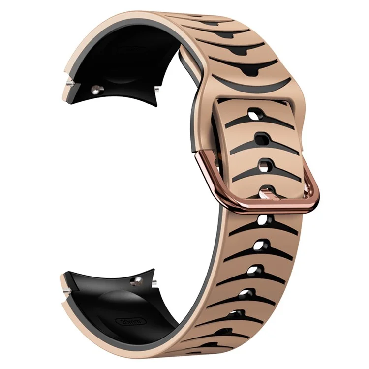 Bracelet en silicone pour Samsung Galaxy Watch7 44mm 40mm / Watch FE 40mm / Watch6 44mm 40mm, bracelet de montre bicolore - Kaki+Noir