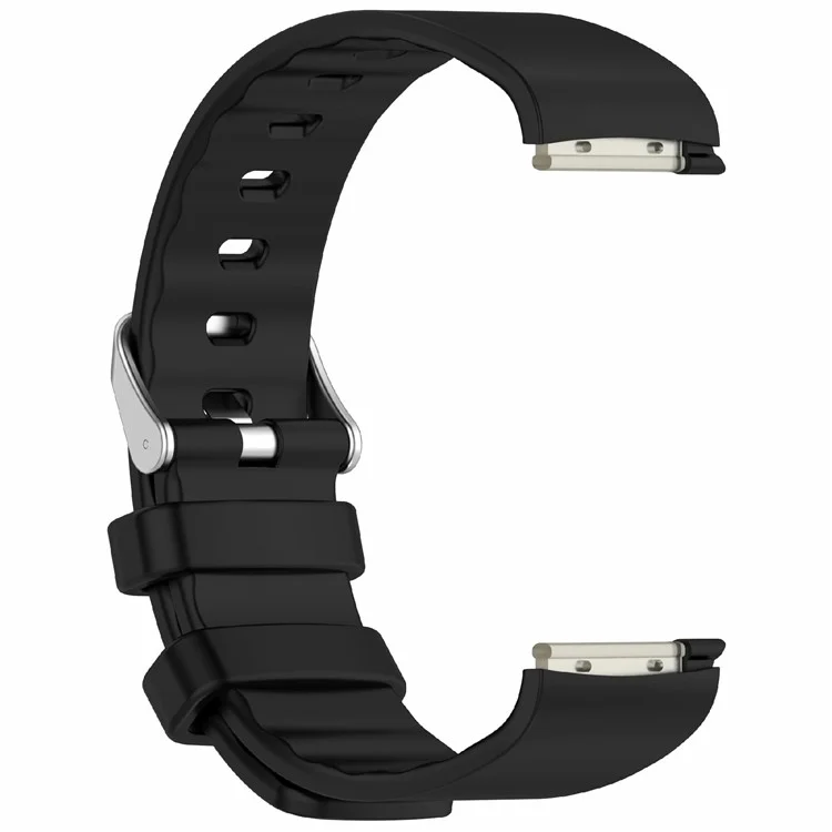 For Emeterm Fashion Replacement Strap Soft Silicone Wristband - Black