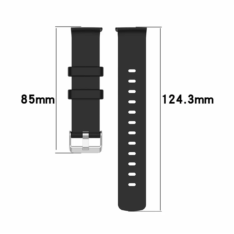 For Emeterm Fashion Replacement Strap Soft Silicone Wristband - Black