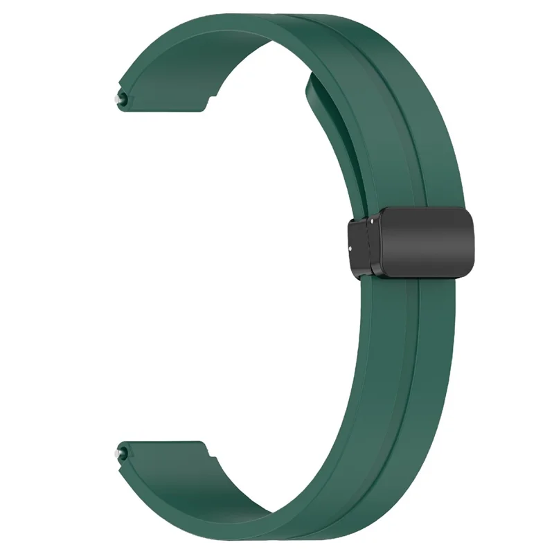 12mm Silicone Watch Band Magnetic Folding Buckle Wrist Strap - Green