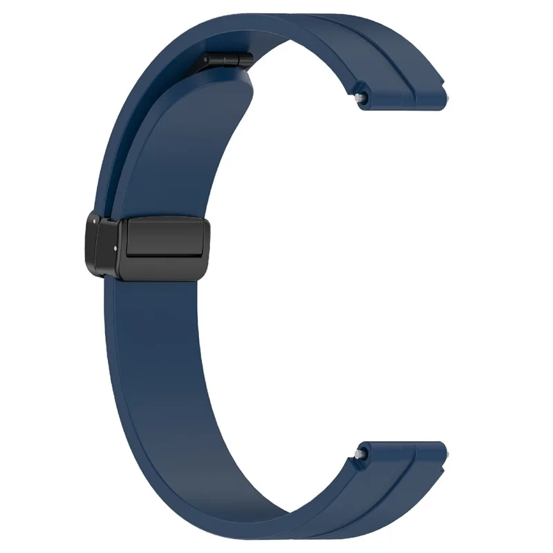 12mm Silicone Watch Band Magnetic Folding Buckle Wrist Strap - Midnight Blue