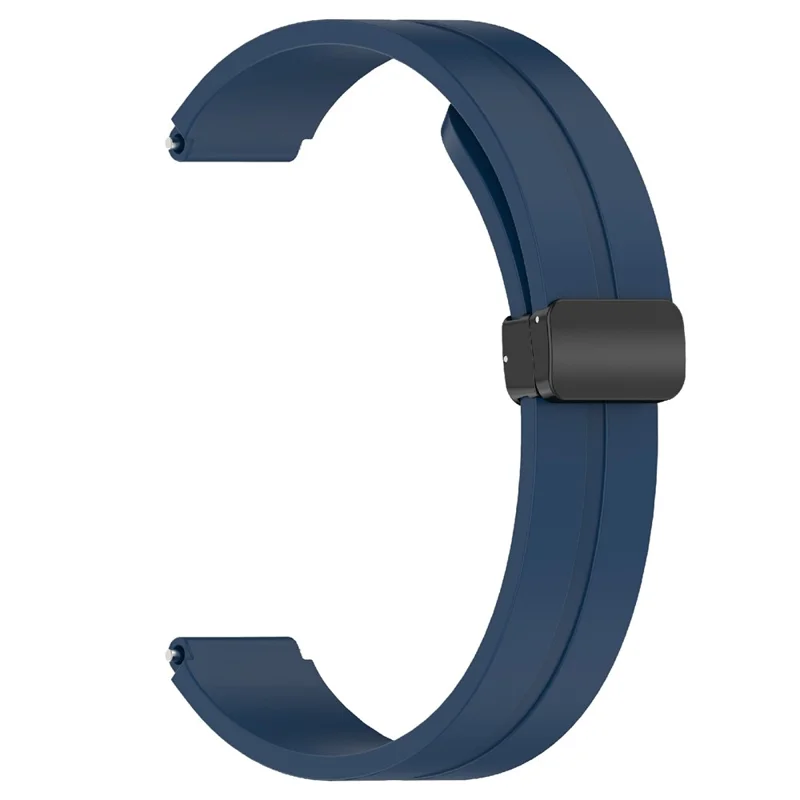 12mm Silicone Watch Band Magnetic Folding Buckle Wrist Strap - Midnight Blue