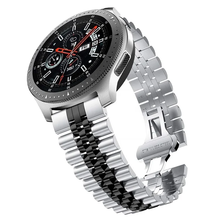 22mm Strap Stainless Steel Watch Band for Huawei Watch GT 2 Pro - Silver/Black