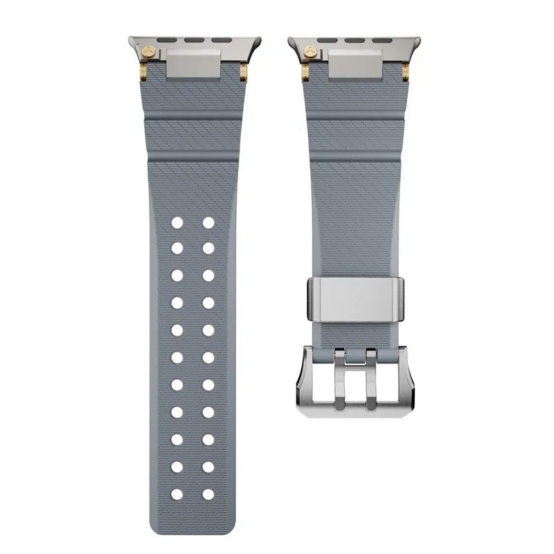 Bulk Purchasing Silicone Strap with Silver Connector for Apple Watch Ultra 3 2 1 49mm / Series 11 10 46mm / 9 8 7 45mm / SE3 SE2 SE 6 5 4 44mm / 3 2 1 42mm - Grey