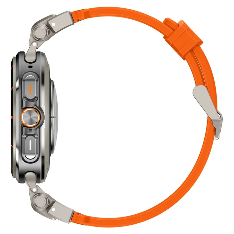 Achat groupé pour bracelet de montre de style mécanique en TPU pour Samsung Galaxy Watch Ultra 47 mm (avec boucle et connecteur en titane) - Titane+Orange