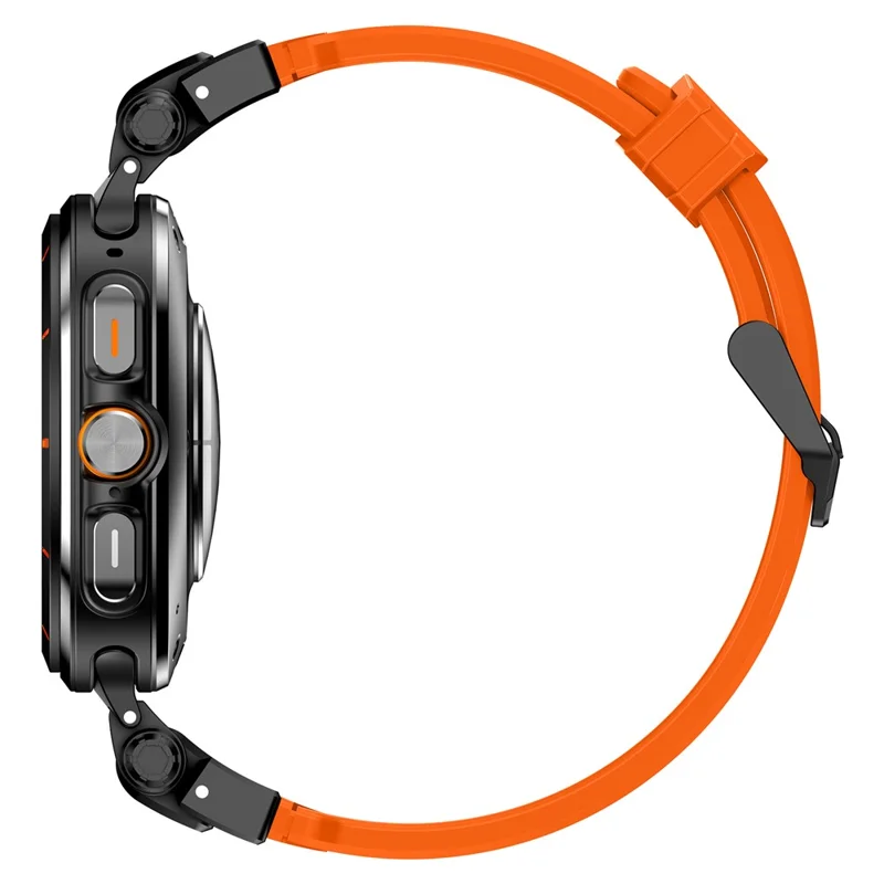Bulk Purchasing For Samsung Galaxy Watch Ultra 47mm Mecha Style TPU Watch Strap (With Black Buckle and Connector) - Black+Orange
