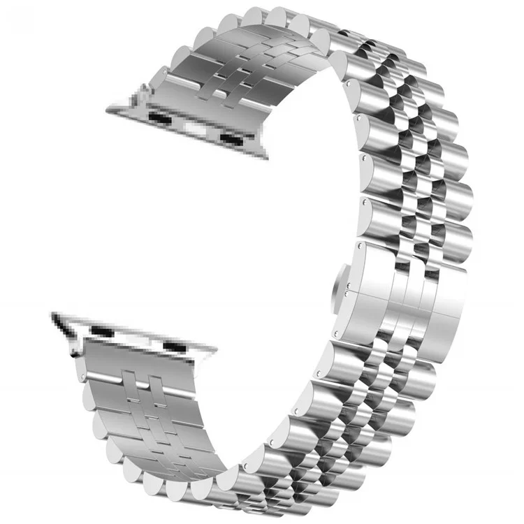 Браслет для часов из нержавеющей стали с 5 бусинами для Apple Watch Series 10 42мм / 9 8 7 41мм / 6 5 4 SE SE (2022) SE (2023) 40мм / 3 2 1 38мм - Серебристый