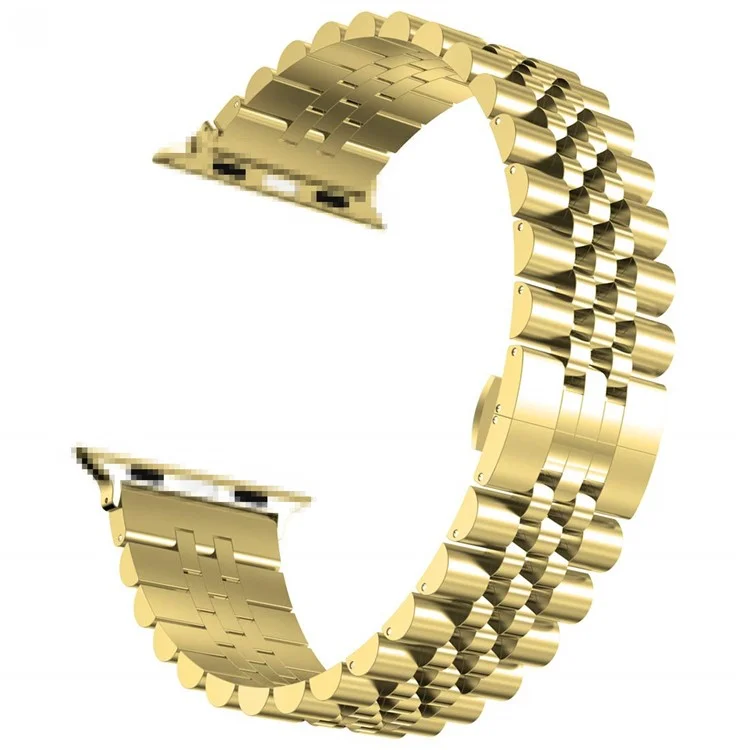New Style Stainless Steel Watch Strap for Apple Watch Ultra 49mm / Ultra 2 49mm / Series 9 45mm / SE (2023) 44mm / Series 8 / 7 45mm 6 / 5 / 4 / SE / SE (2022) 44m, Series 3 / 2 / 1 42mm - Gold