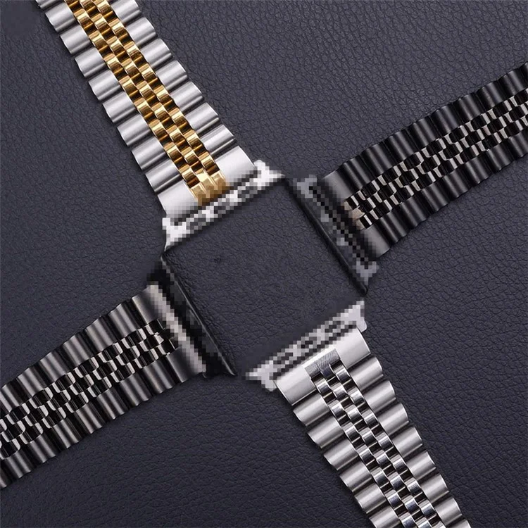 New Style Stainless Steel Watch Strap for Apple Watch Ultra 49mm / Ultra 2 49mm / Series 9 45mm / SE (2023) 44mm / Series 8 / 7 45mm 6 / 5 / 4 / SE / SE (2022) 44m, Series 3 / 2 / 1 42mm - Gold