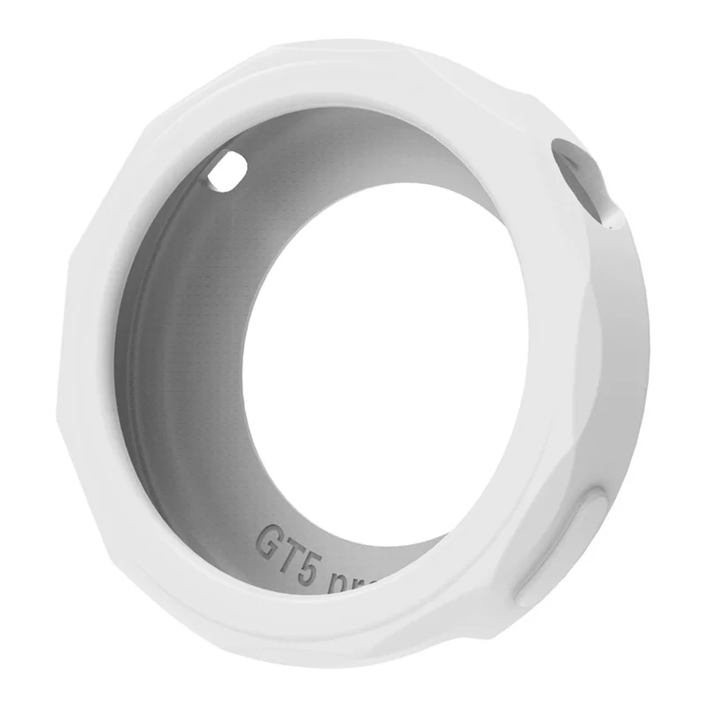 Para Huawei Watch GT 5 Pro 42mm Pulseira de silicone com capa de moldura de relógio - Branco