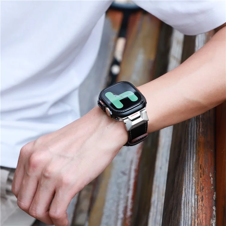 Metal Case for Apple Watch Ultra 2 49mm Protective Watch Case Cover - Black