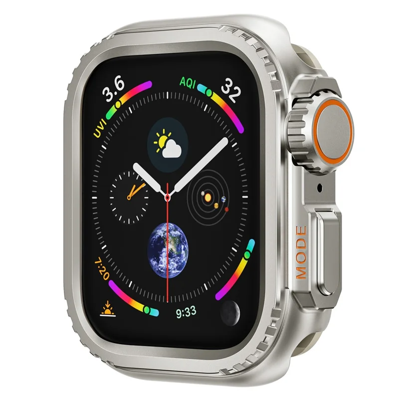 Metal Case for Apple Watch Series 9 / 8 / 7 45mm Sport Watch Protective Cover - Titanium