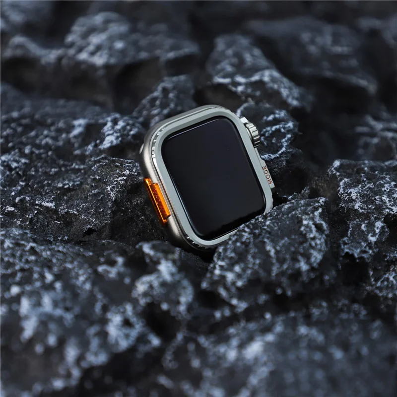 Metal Case for Apple Watch Series 9 / 8 / 7 45mm Sport Watch Protective Cover - Titanium