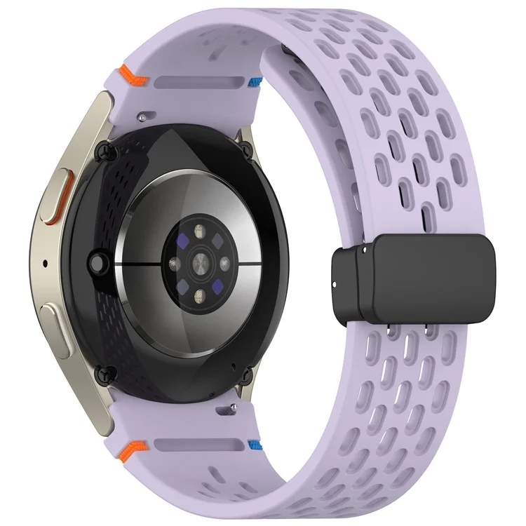 For Samsung Galaxy Watch7 / 6 / 5 / 4 / FE Replacement Band Adjustable Silicone Watch Strap - Purple