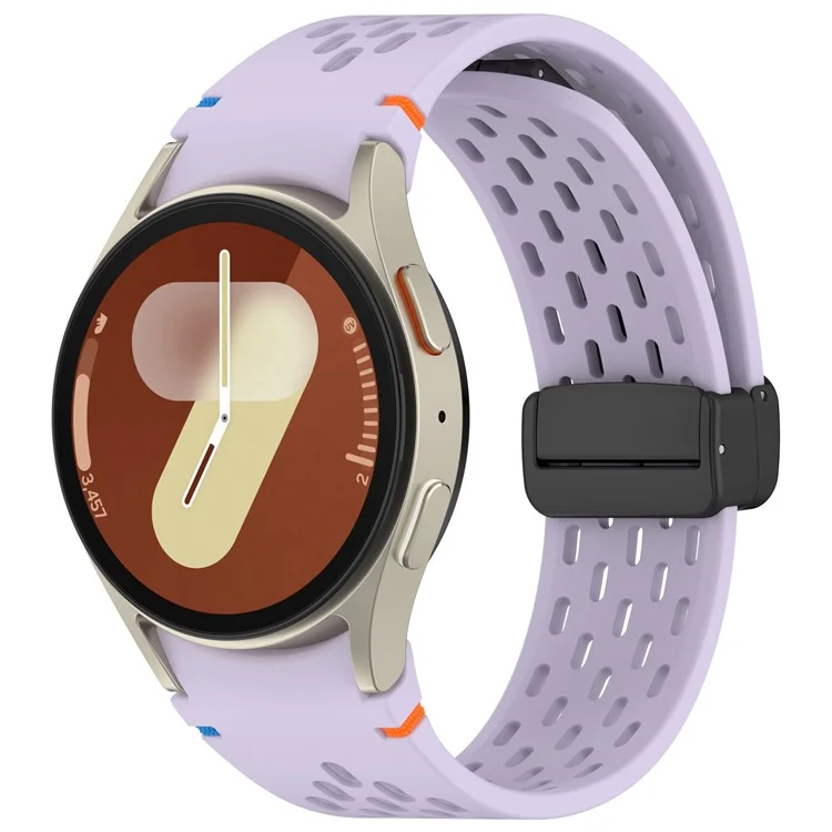 For Samsung Galaxy Watch7 / 6 / 5 / 4 / FE Replacement Band Adjustable Silicone Watch Strap - Purple