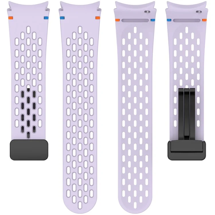 For Samsung Galaxy Watch7 / 6 / 5 / 4 / FE Replacement Band Adjustable Silicone Watch Strap - Purple