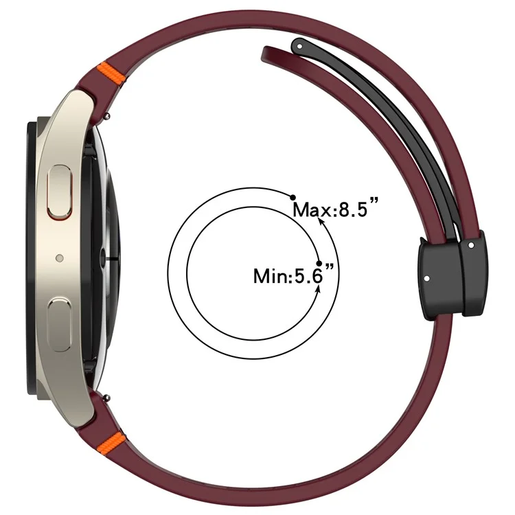 For Samsung Galaxy Watch7 / 6 / 5 / 4 / FE Replacement Band Adjustable Silicone Watch Strap - Purple