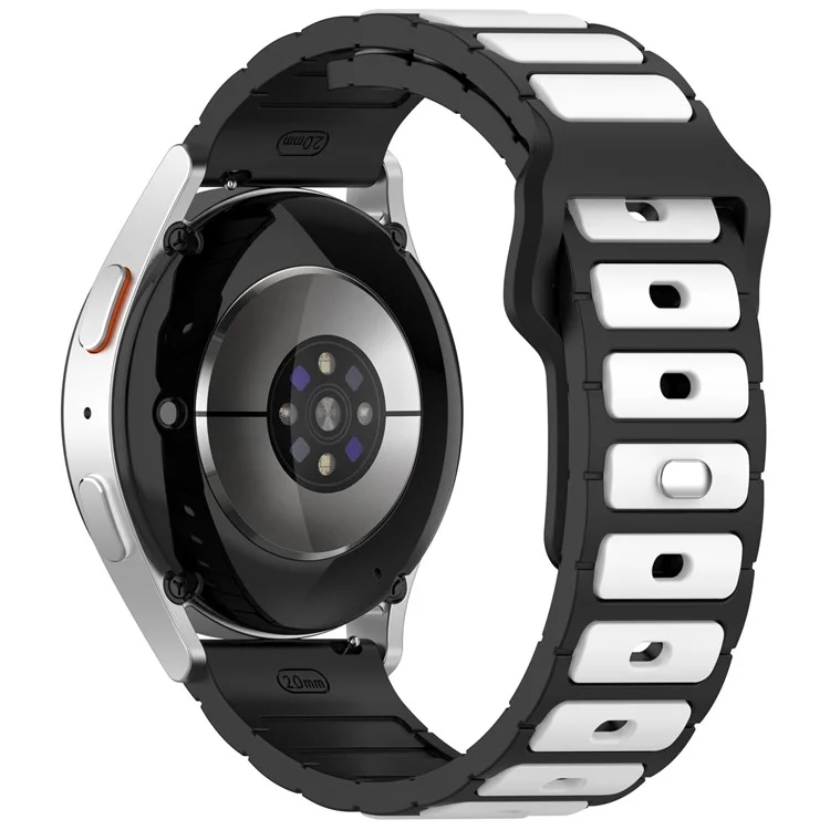 Für Samsung Galaxy Watch7 / FE / 6 / 5 / Huawei Watch GT 3 / 2 42mm Silikonarmband Zweifarbiges Armband - Schwarz / Weiß
