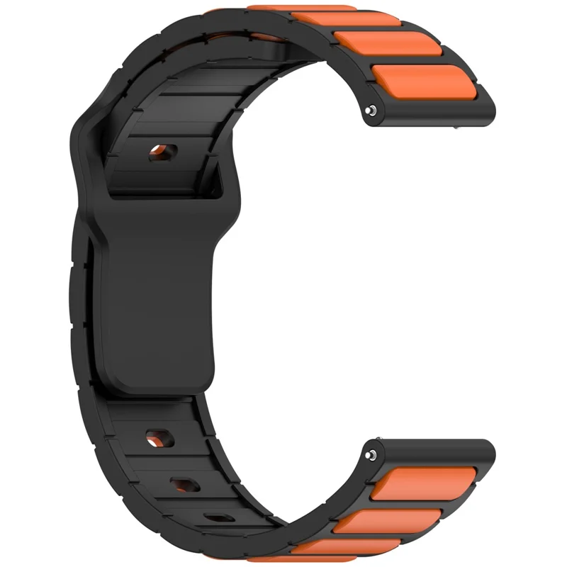 Silicone Strap for Samsung Galaxy Watch3 45mm  /  Galaxy Watch 46mm  /  Gear S3 Classic Universal 22mm Dual Color Watch Band - Black+Orange