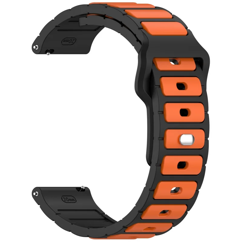 Silicone Strap for Samsung Galaxy Watch3 45mm  /  Galaxy Watch 46mm  /  Gear S3 Classic Universal 22mm Dual Color Watch Band - Black+Orange