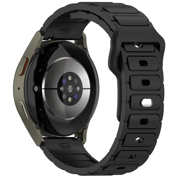 Silicone Strap for Samsung Galaxy Watch7 44mm 40mm / Watch6 44mm 40mm / Watch6 Classic 47mm 43mm Universal 20mm Watch Band - Black