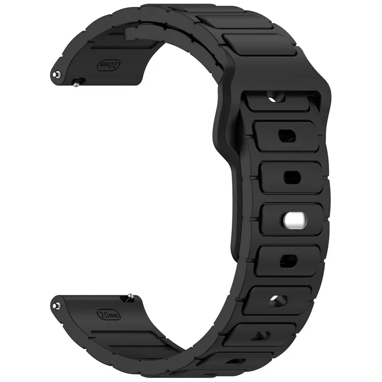 Silicone Strap for Samsung Galaxy Watch7 44mm 40mm / Watch6 44mm 40mm / Watch6 Classic 47mm 43mm Universal 20mm Watch Band - Black