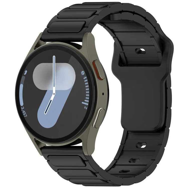 Silicone Strap for Samsung Galaxy Watch7 44mm 40mm / Watch6 44mm 40mm / Watch6 Classic 47mm 43mm Universal 20mm Watch Band - Black