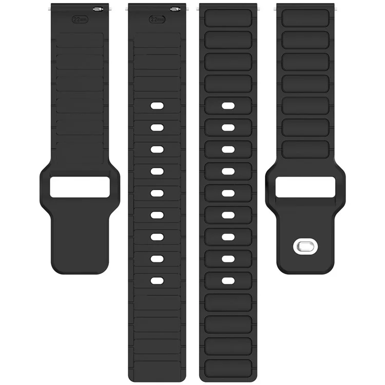 Silicone Strap for Samsung Galaxy Watch7 44mm 40mm / Watch6 44mm 40mm / Watch6 Classic 47mm 43mm Universal 20mm Watch Band - Black