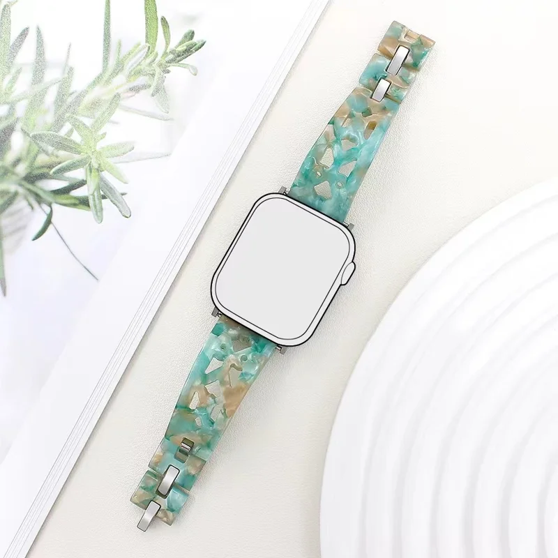 Resin Strap for Apple Watch Series 10 42mm  /  9 8 7 41mm  /  SE (2023) SE (2022) SE 6 5 4 40mm  /  3 2 1 38mm Bracelet Watch Band - Green