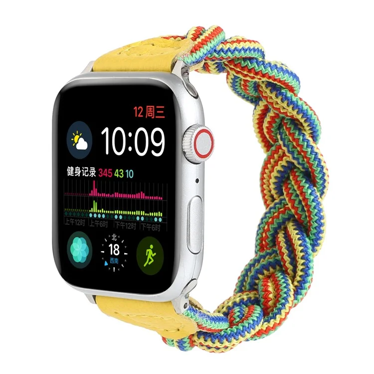 Banda elástica tejida de repuesto para reloj Apple Watch Series 10 42mm / 9 8 7 41mm / 6 5 4 SE SE (2022) SE (2023) 40mm / 3 2 1 38mm - Camuflaje amarillo