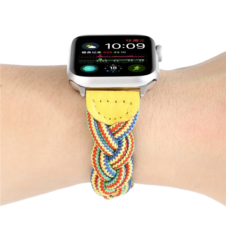 Banda elástica tejida de repuesto para reloj Apple Watch Series 10 42mm / 9 8 7 41mm / 6 5 4 SE SE (2022) SE (2023) 40mm / 3 2 1 38mm - Camuflaje amarillo
