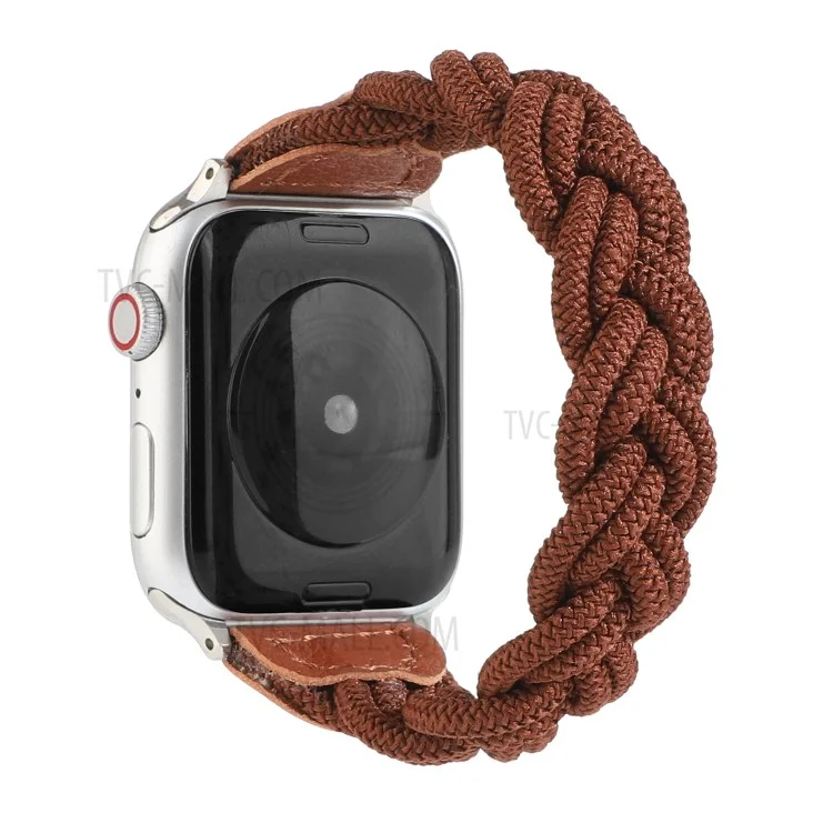 Bande de montre tissée élastique de remplacement pour Apple Watch Series 10 42mm / 9 8 7 41mm / 6 5 4 SE SE (2022) SE (2023) 40mm / 3 2 1 38mm - Marron