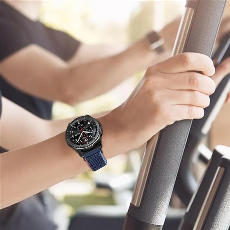 Bulk Purchasing 22mm Nylon Loop Watch Band For Huawei Watch GT5 Pro 46mm  /  Samsung Galaxy Watch3 45mm  /  Amazfit GTR 4 - Midnight