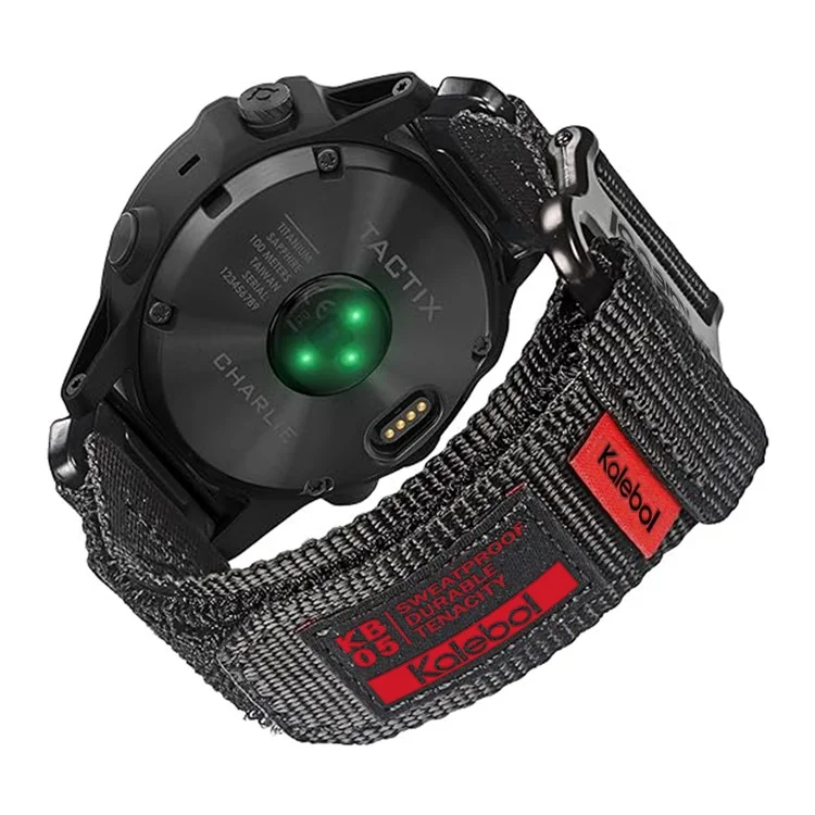Großeinkauf für Garmin Fenix 7 / Fenix 7 Pro Uhrenarmbänder QuickFit 22mm Nylonband mit Klettverschluss - Schwarz